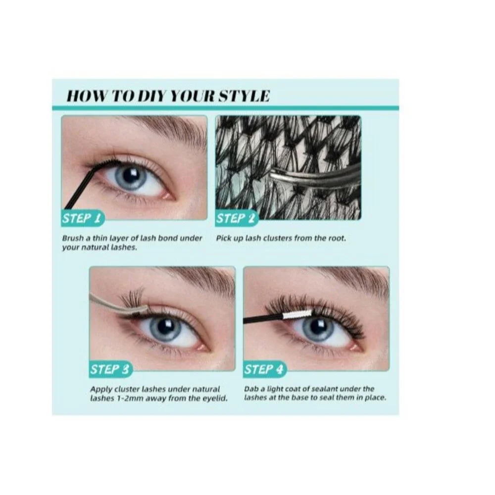 Lash Clusters Kit 320Pcs DIY Individual Lashes Clusters Bond And Seal Removal